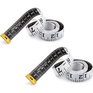 TOVBMUP Meetlint voor kleermakers - Dubbelzijdig meetlint - Klein naaimeetlint - Draagbaar - Geschikt voor naaien, knippen en het meten van lichaamsmaten - 150 cm