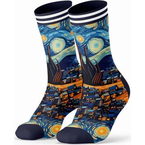 Sock My Feet 3-pack sokken heren 39 42 - duurzaam - naadloos - Van Gogh Starry Night