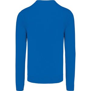 Pullover/Cardigan Heren XL Kariban V-hals Lange mouw Light Royal Blue 50% Katoen, 50% Acryl