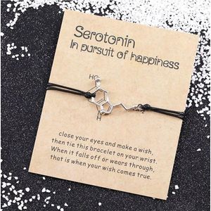 Wish armband - dream - zwart - hanger serotonin - happiness & satisfaction