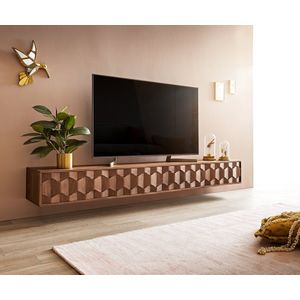 Tv-meubel Fevo acacia natuur 220 cm 4 deuren zwevend