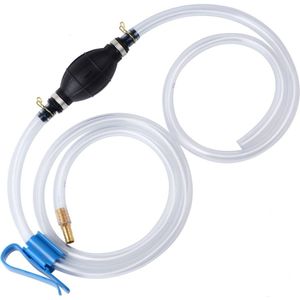 Tovbmup Handpomp - Oliepomp - Waterpomp - Dieselpomp - Transferpomp - Slangklemmen voor benzine, gas, motorolie, brandstof, diesel, vloeistoffen, water, aquariumhevelpompen - Wordt geleverd met 2 duurzame PVC-hevelslangen - 10 mm
