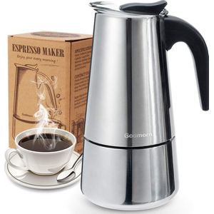 VONATES Percolators Koffie - moka pot - Espresso Maker - Koffiezetapparaat - voor 4/6/10 Kopjes Kookplaat Koffiezetapparaat - Geschikt voor Inductie Fornuizen - 450ml