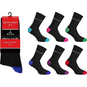 Pierre Cardin - Sokken Heren 39 42 - 12 paar - Gekleurde Hiel en Teen - Hoge Heren Sokken - Herensokken Maat 39 42