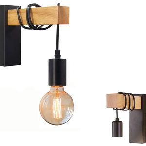 Cosy Casa® - Wandlamp - Houten Wandlamp - Zonder lichtbron - E27 fitting - Industrieel - Modern - Slaapkamer - Woonkamer - Installatie vereisd