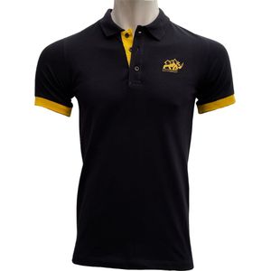 KAET - Polo - T-shirt- Heren - (Donkerblauw-Geel)-Maat - XL