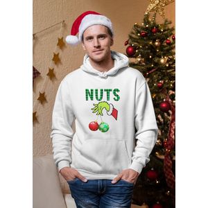 Nuts - Kersttrui - Kerst Trui Wit - Grappig Kersttrui - Maat L - Limited Edition