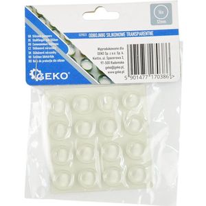 GEKO Siliconen meubeldempers - zelfklevend - 12 mm - transparant - set van 16 stuks