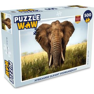 Puzzel Afrikaanse olifant vooraanzicht - Legpuzzel - Puzzel 500 stukjes