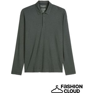 Marc O'Polo - Shirt - Donkergrijs - Lange Mouw - Polokraag