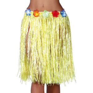 Toppers - Fiestas Guirca Hawaii verkleed rokje - voor volwassenen - geel - 50 cm - hoela rok - tropisch