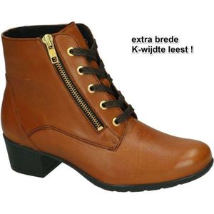 Solidus -Dames -  cognac/caramel - enkellaarzen - maat 36.5