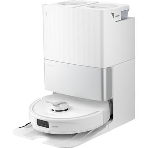 Roborock Q revo Master Robotstofzuiger, FlexiArm Ontwerp, Zelfstoffend, Stofzuigen en Dweilen 10000 Pa, Hete Lucht Drogen, DuoRoller Borstel, HyperForce, Reactive Al, Wit