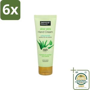 Sence - Aloë Vera - Handcrème - Hydraterend - 75 ml - Voordeelverpakking - 6 stuks - Droge handen - Gevoelige handen