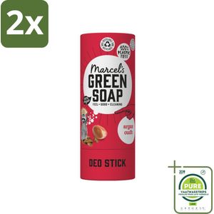 Marcel's Green Soap - Deodorant Stick - Argan & Oudh - Langdurige frisheid - 40 gr - Voordeelverpakking - 2 stuks - Natuurlijke deodorant - Deodorant stick