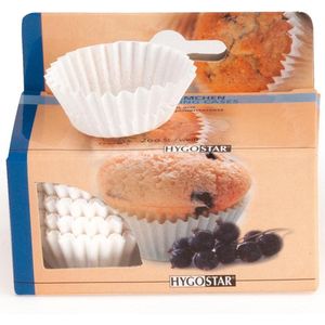Papieren cupcake vormpjes - bakvormpjes - muffin vormpjes - cake vormpjes – 100 stuks - wit - 2WINS