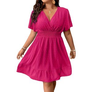Livano Zomerjurk Dames - Zomerjurken - Volwassen - Jurk - Ibiza Stijl - Sundress - Roze - Maat XL