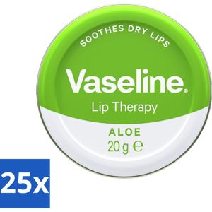 25 x Vaseline - Original Tin - Lip Therapy - Aloë Vera - 20 g - Lippenbalsem - Aloevera - Droge Lippen - Lippenverzorging - Vochtigheid