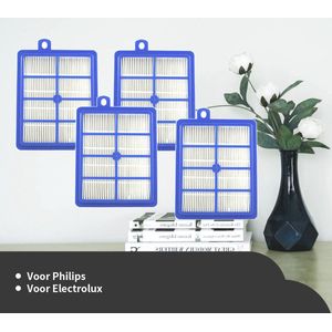 Replacements® 4 H13 HEPA filters geschikt voor o.a. Philips, AEG en Electrolux