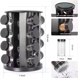 Bavary Kruiden Rek - 360 graden roteerbaar - 16 Potjes - Zwarte Design