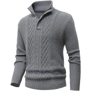 Heren Wintertrui met Opstaande Kraag en Ritssluiting - Warm Fleecejack voor Casual Dagen