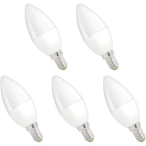 Spectrum - LED Kaarslamp E14 - Koud Wit - 6W - 560 Lumen - 6000K - 5 Stuks