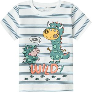 Name it T-shirt bright white streep PEPPA PIG - Maat 116