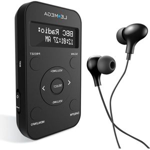 Draagbare DAB+ Radio - FM en DAB Radio - Inclusief Hoofdtelefoon - Zwart