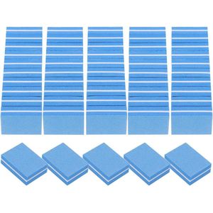 100 stuks Mini Nagelvijlen - Nagelschuurblokken Korrelgrootte 100/180 - Groothandel Nagelpolijstblokken - Professionele Nagelpolijstset voor Acryl- en Natuurlijke Nagels - Blauw