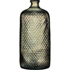 Natural Living Bloemenvaas Scubs Bottle - brons/bruin geschubt transparant - glas - D18 x H42 cm - Fles vazen