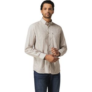 State of Art - Overhemd - Beige - Geprint - Button-down Collar - Met Borstzak