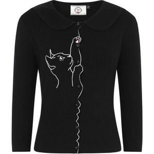 Dancing Days - CAT SCALLOP COLLAR - Cardigan - Zwart