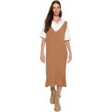Trendyol - Twoaw24El00011 - Maxi V-Hals Vest - Gebreide Jurk