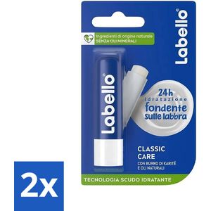 2 x Labello - Classic Care - Lippenbalsem - Voedend & Beschermend - 5.5 ml - Lippenbalsem - Lippenverzorging - Hydratatie - Bescherming - Droge Lippen