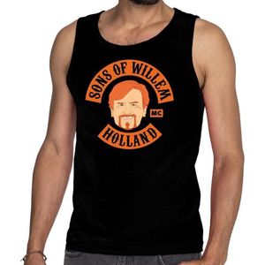 Sons of Willem tanktop / mouwloos shirt zwart heren - Koningsdag kleding S