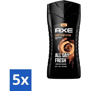 Axe - 3-in-1 Douchegel - Dark Temptation - Dark Chocolate - 250 ml - Bulkverpakking - 5 stuks