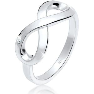Elli PREMIUM Dames Ring dames infinity symbool eindeloos met diamant (0.015 ct.) in 925 sterling zilver