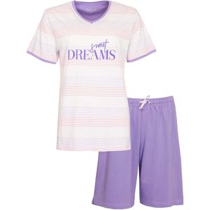 Tenderness Dames Shortama - Pyjama Set - Paars - Maat S