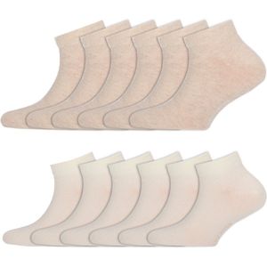 Kindersokken | Sneakersokken | Kleur: Melange | Merk: Beige & Off-White | Maat: 19 t/m 42 | 12 Paar