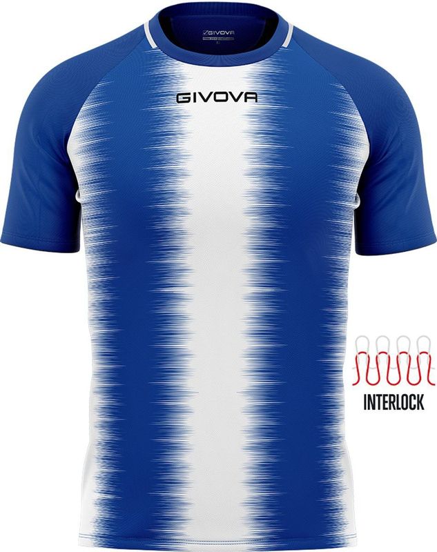 Sports t-shirt givova stripe royal-yellow