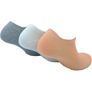 The Sockmaker sokken dames 36-41 - 3-pack Bamboo - duurzaam - Trainers - White Grey Somon