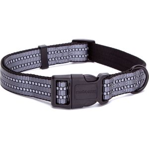 Nobleza Hondenhalsband grijs - Klikhalsband voor honden - Reflecterend - Verstelbaar tussen 40 en 60 cm - Maat L