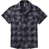 Brandit - Checkshirt Halfsleeve Overhemd - 4XL - Zwart/Grijs