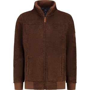 MGO Charles Cardigan - Heren fleece vest - Bruin - Maat XL