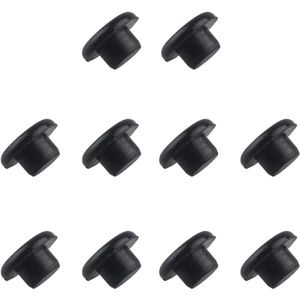 10 STKS 6.35mm Siliconen Anti Stof Cover Plug Protector Socket Poort Stofkap Stopper Compatibel met Jack Versterker DVD Karaoke Microfoon Audio MIC Socket - Zwart