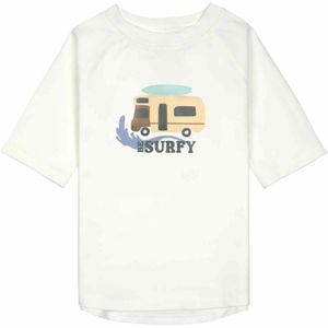 Lässig - UV - T-shirt - Bloemetjes - Surf - Sand - Sun - Wit - Sea salt - Maat 104