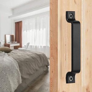 Glijdende Staldeurhendel Roestvrij Staal Zwart - Zware Trekset voor Schuifdeur - Home Closet Houten Deurbeslag