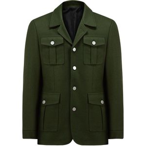 Allthemen Heren Jas – Losse Pasvorm en Vier Knopen Jas - L