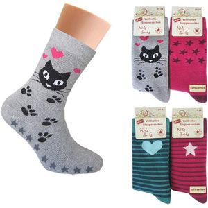 Thermosokken voor meisjes met ABS-noppen - 4 paar ademende en warme kousen