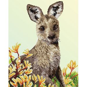 Diamond Painting Volwassenen - Ronde Steentjes - Volledig Pakket - Hobby - Diamond Dotz® - DD10.057 - Dieren - Kangaroo & Kangaroo Paw 51 x 41 cm